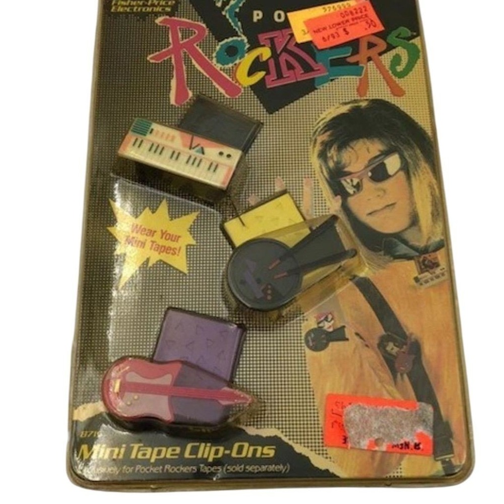 Vintage Fisher Price Pocket Rockers Mini Tape Clip-Ons 8719 New 1988 Accessories